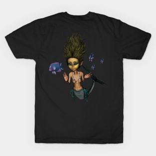 Sweet little mermaid in the deep ocean T-Shirt